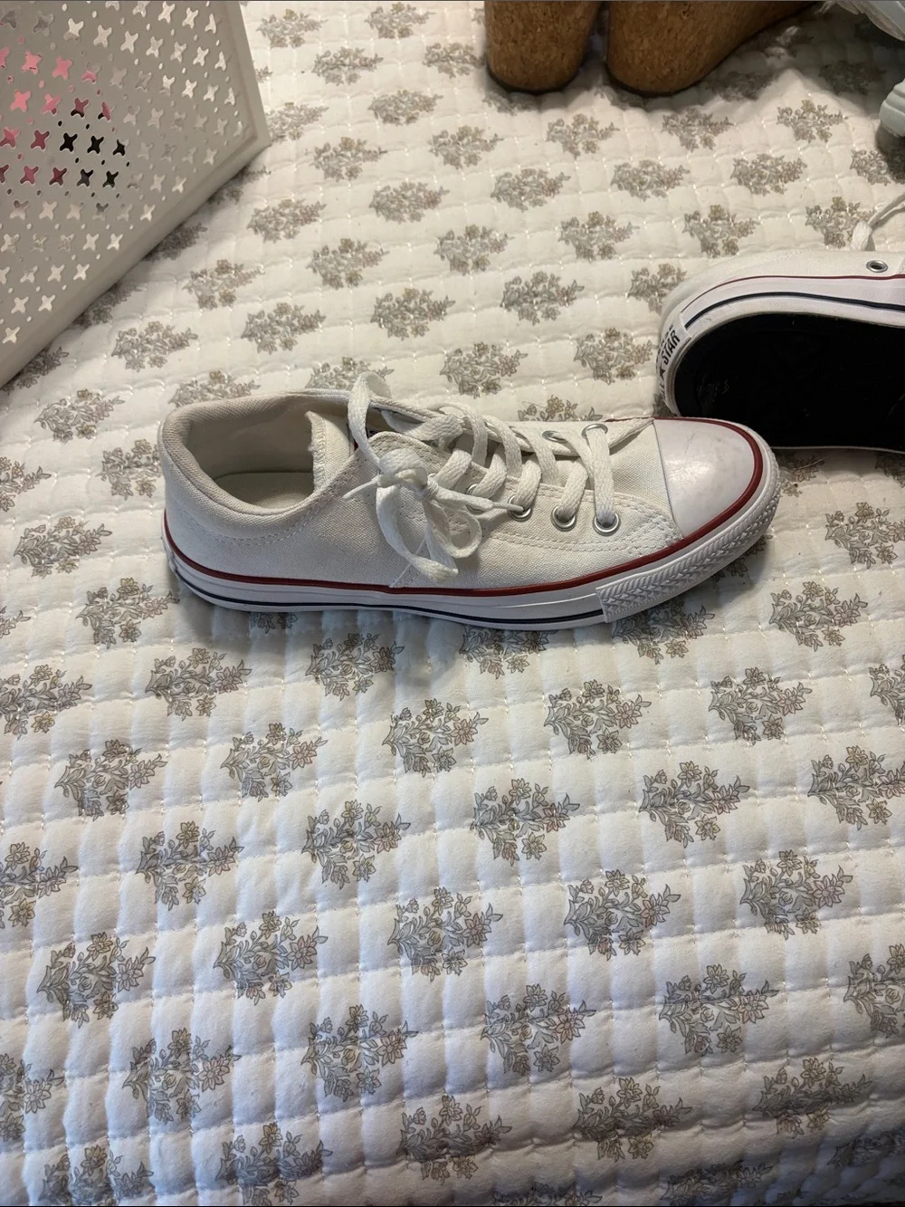 Converse ladies white,red and blue